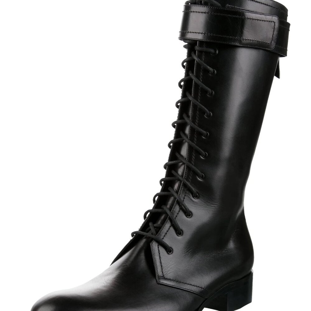 Tamara Mellon Nagoya Black Combat Boots Sz 40.5